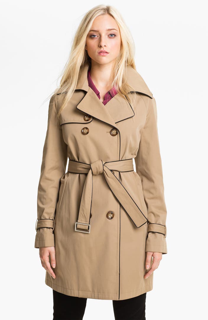 MICHAEL Michael Kors Piped Trench Coat with Detachable Liner | Nordstrom