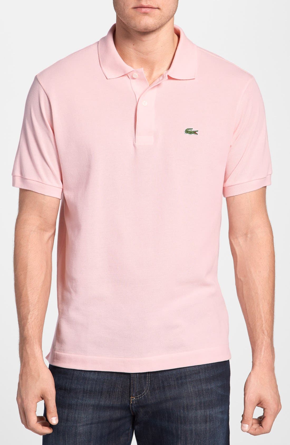 mens pink lacoste shirt