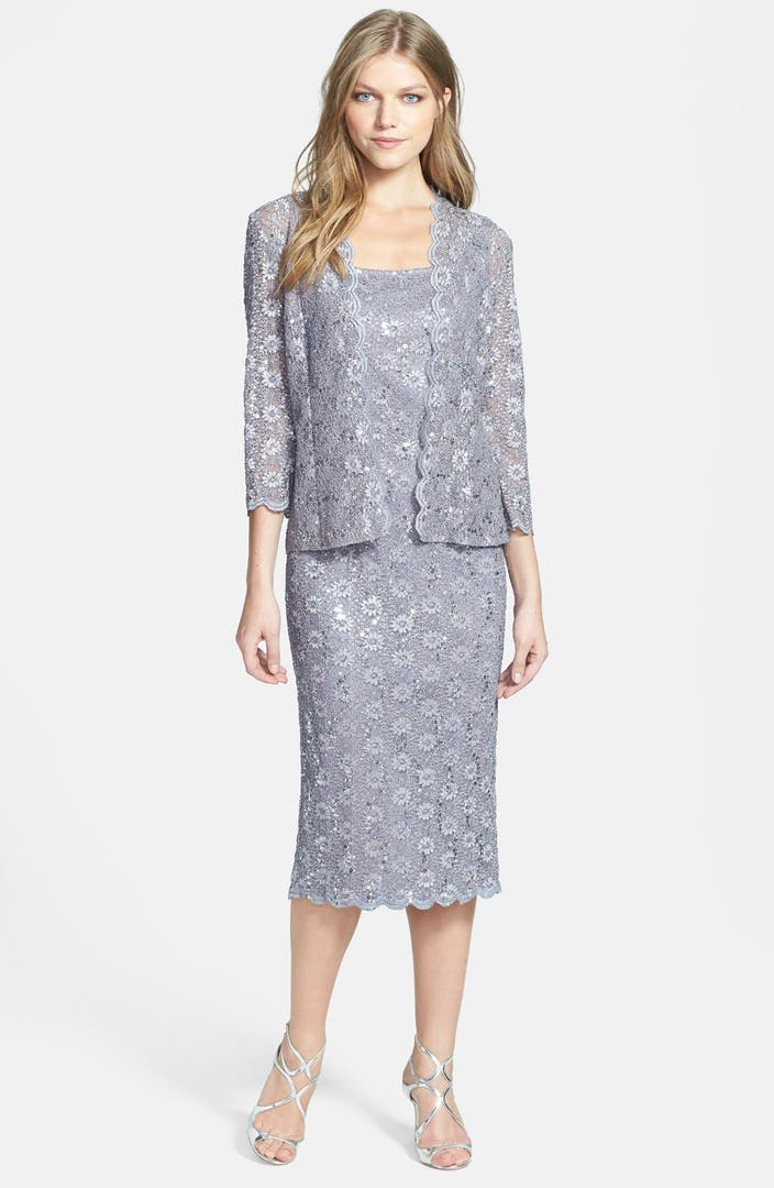 Alex Evenings Embellished Lace Pencil Dress & Jacket (Petite) | Nordstrom