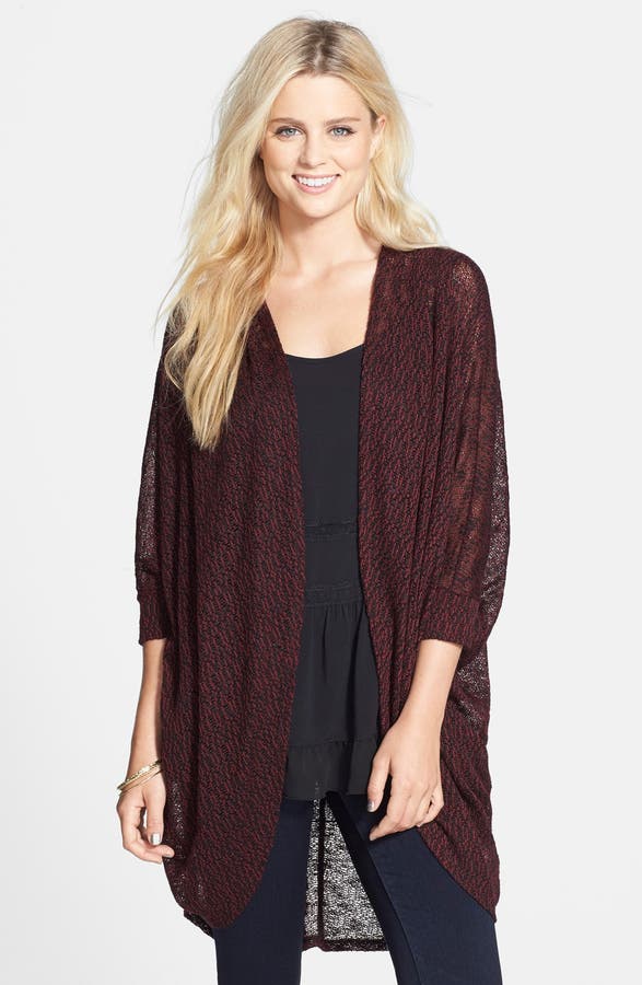 Painted Threads Oversized Sheer Knit Cardigan (Juniors) | Nordstrom
