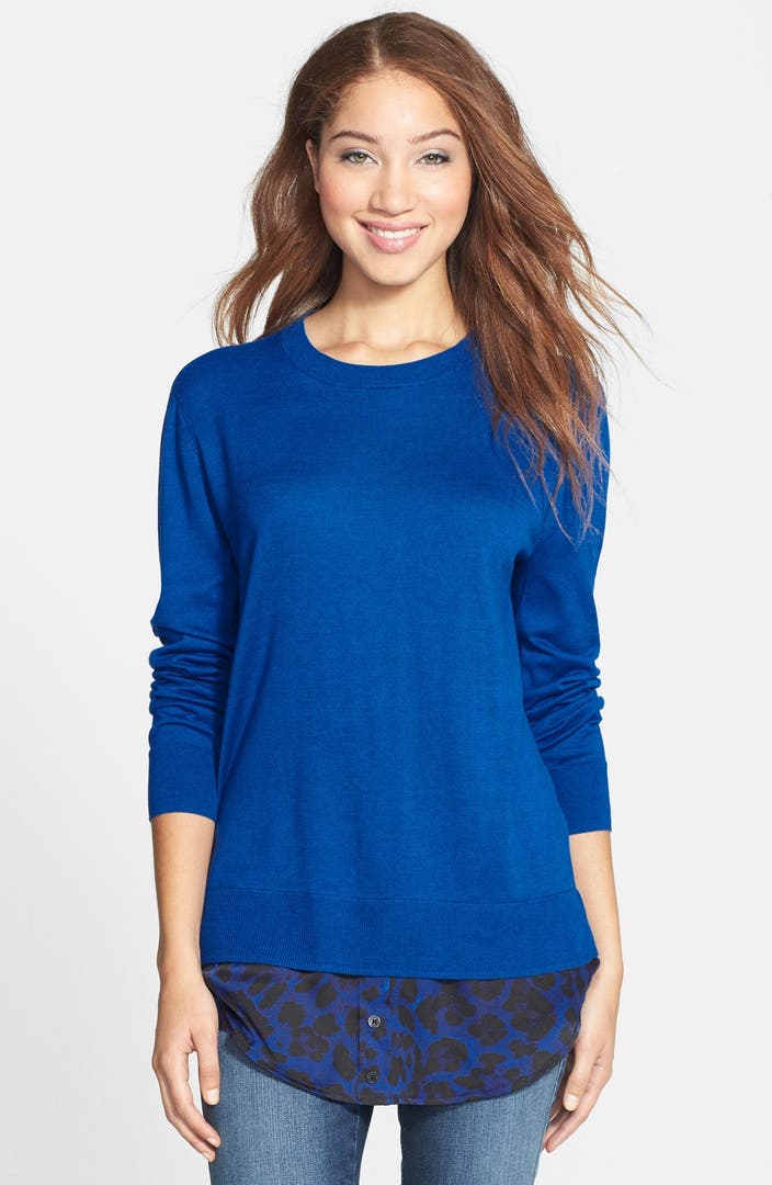 MICHAEL Michael Kors 'Vesler' Layered Look Crewneck Sweater | Nordstrom