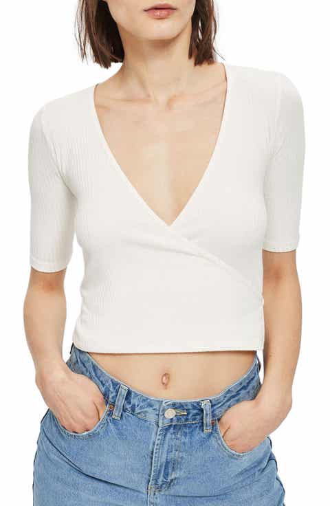 Topshop Crop Wrap Top