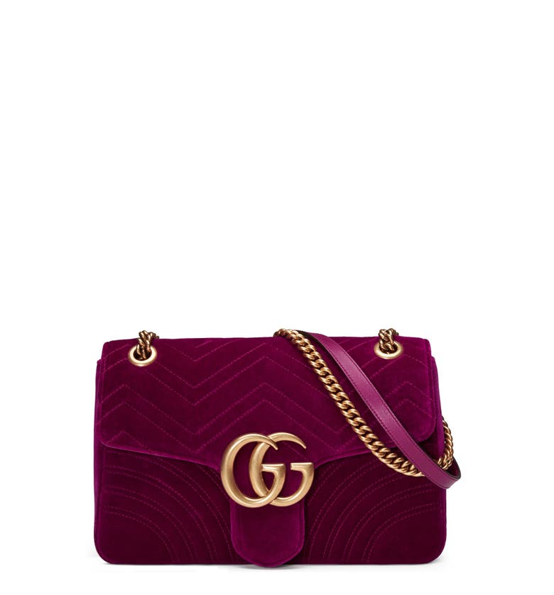 Main Image - Gucci Medium GG Marmont 2.0 Matelassé Velvet Shoulder Bag