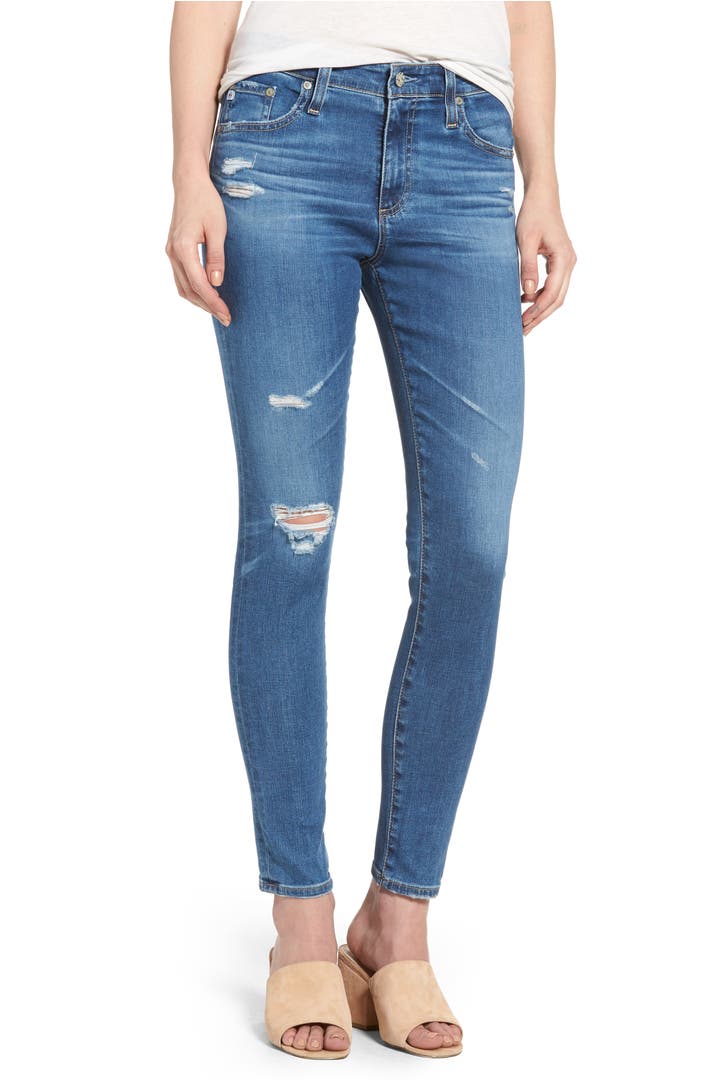 AG The Farrah High Waist Ankle Skinny Jeans (14 Year Blue Nile ...