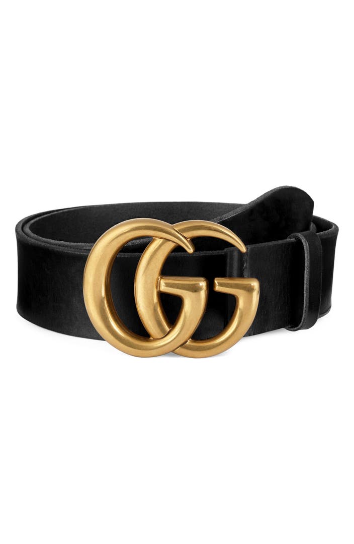 Gucci Running Gold Leather Belt | Nordstrom