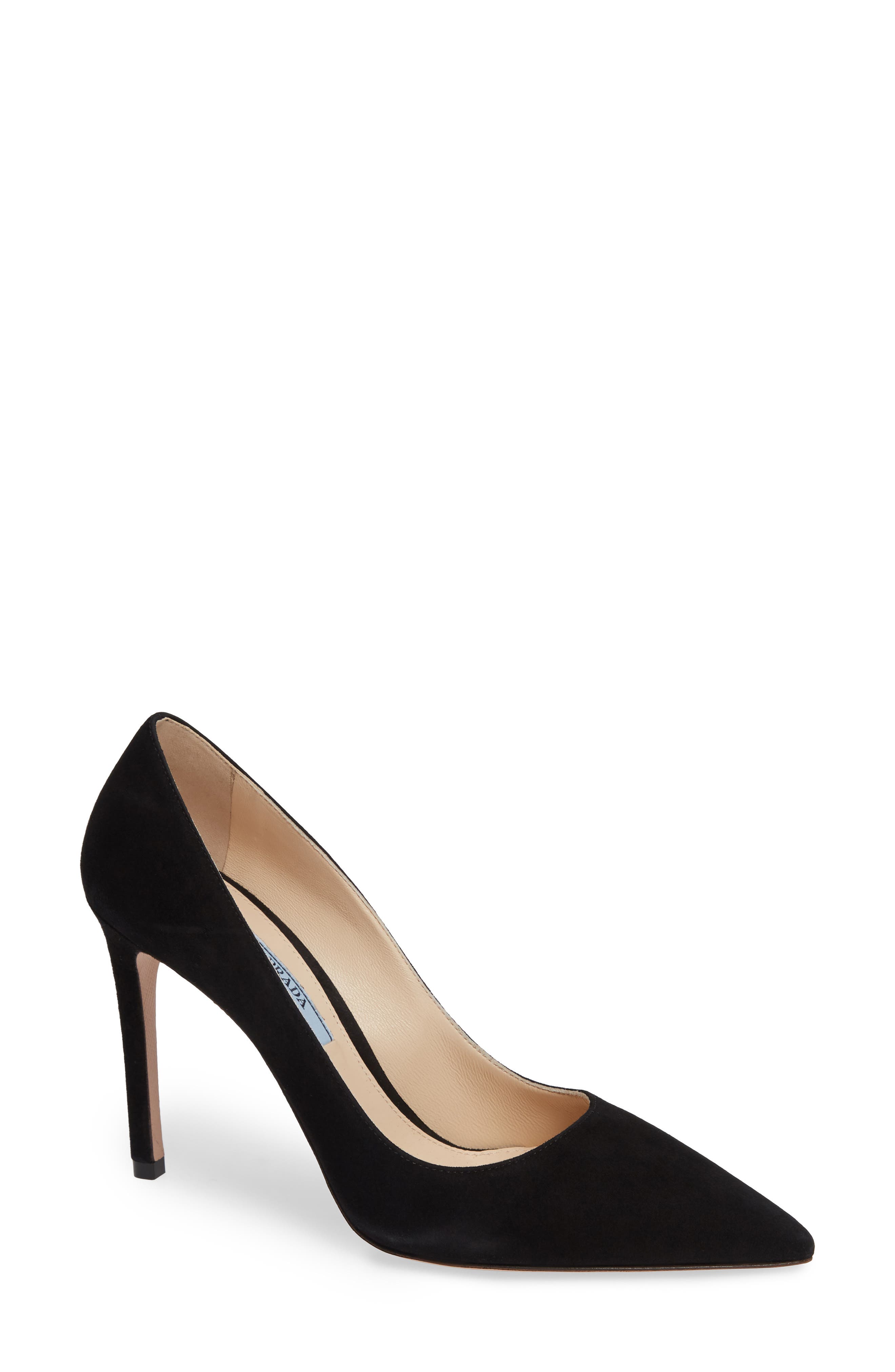 prada pointy toe pump cipria