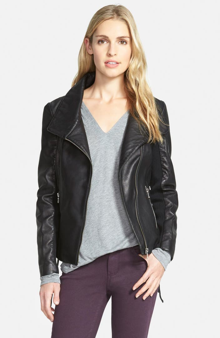 Sam Edelman Lace-Up Leather Moto Jacket (Online Only) | Nordstrom