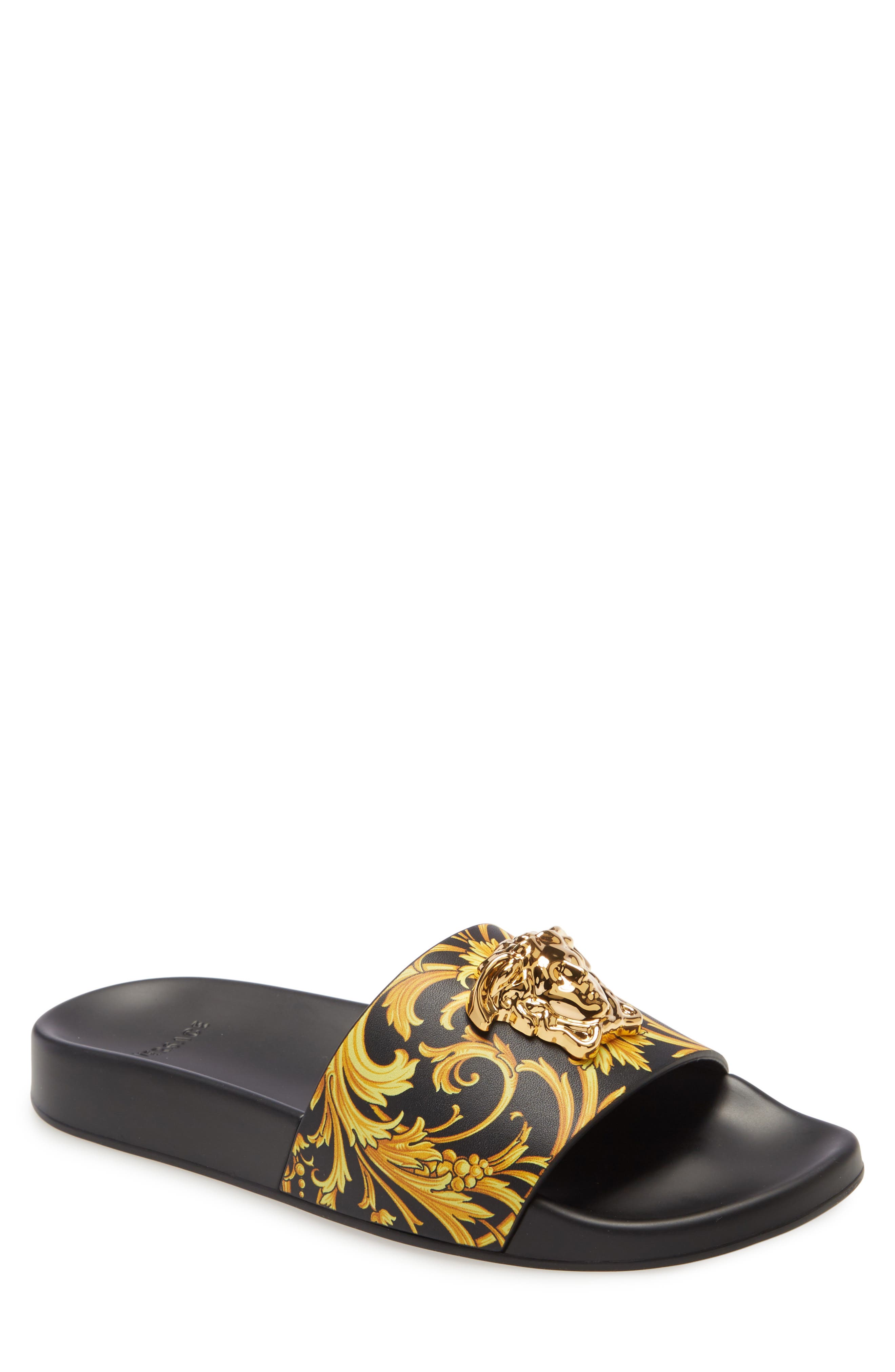 versace slides white and gold