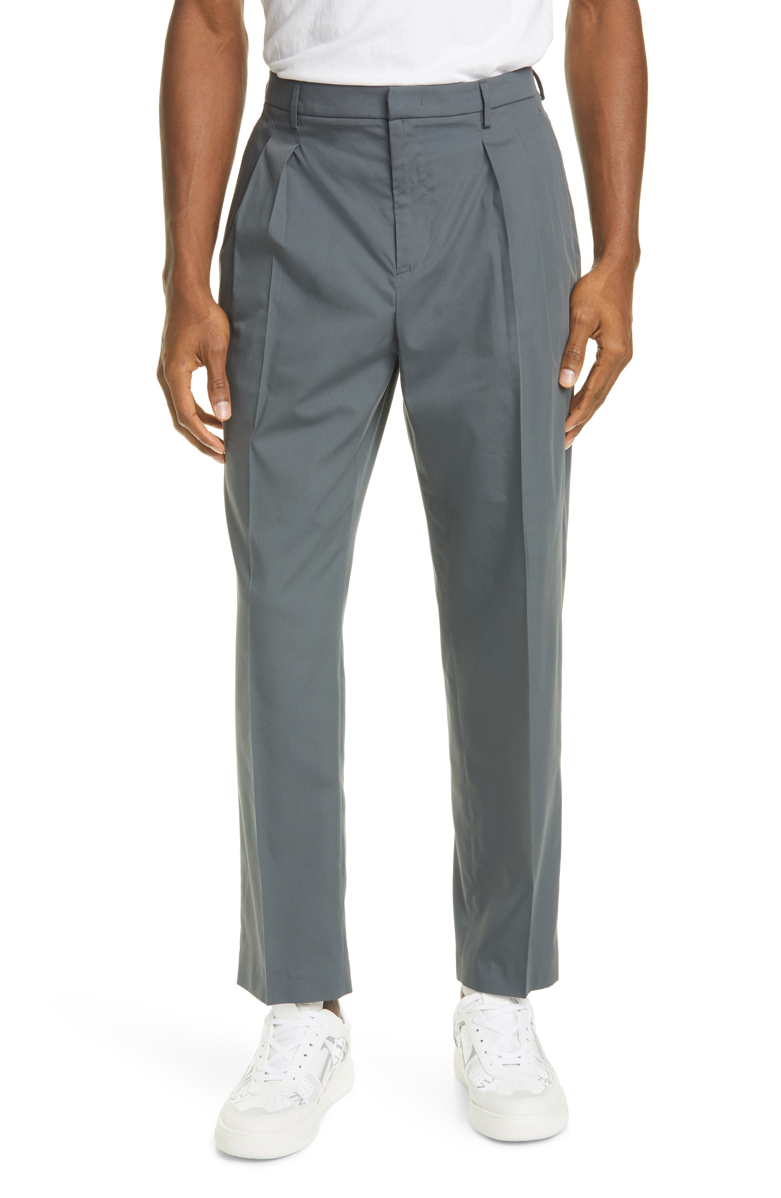 high rise pleated trousers mens