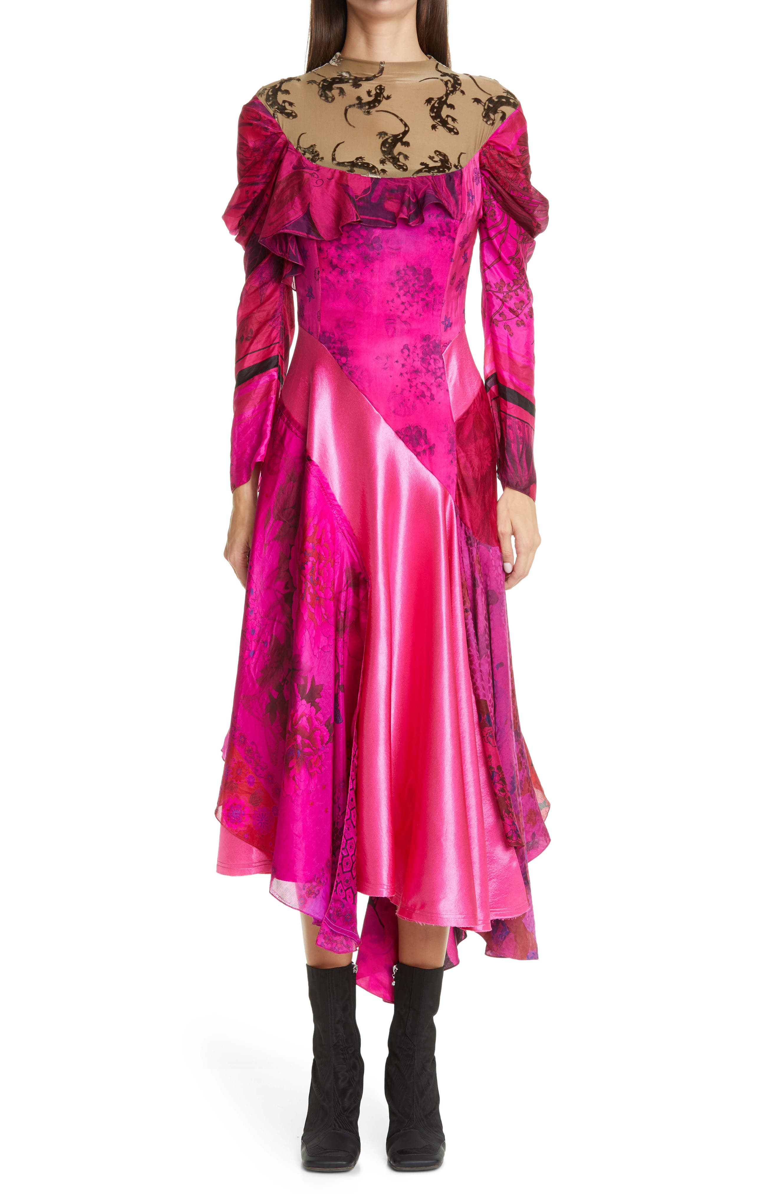 hot pink designer dress