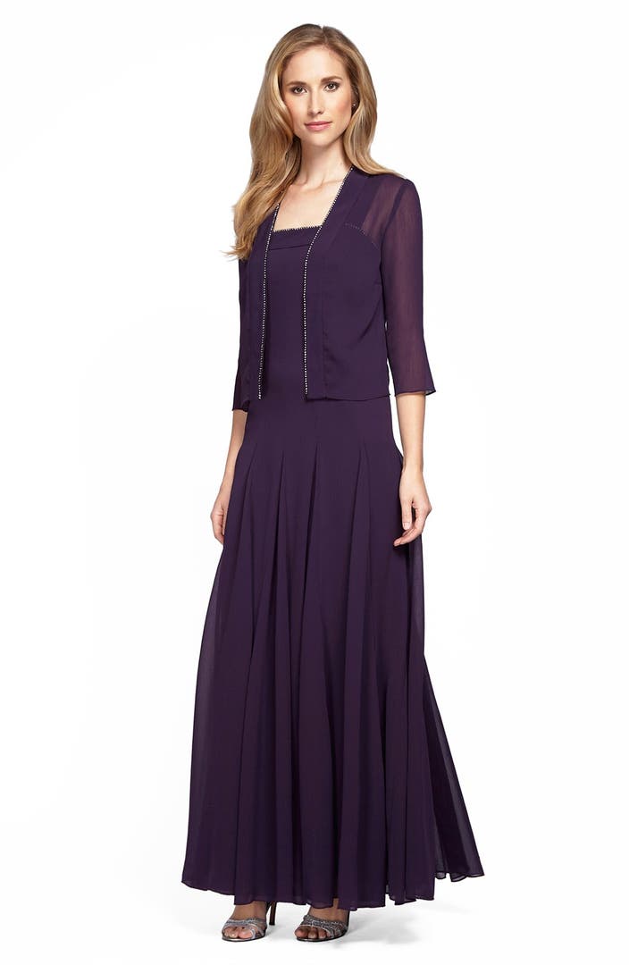 Alex Evenings Embellished Chiffon Gown & Jacket | Nordstrom