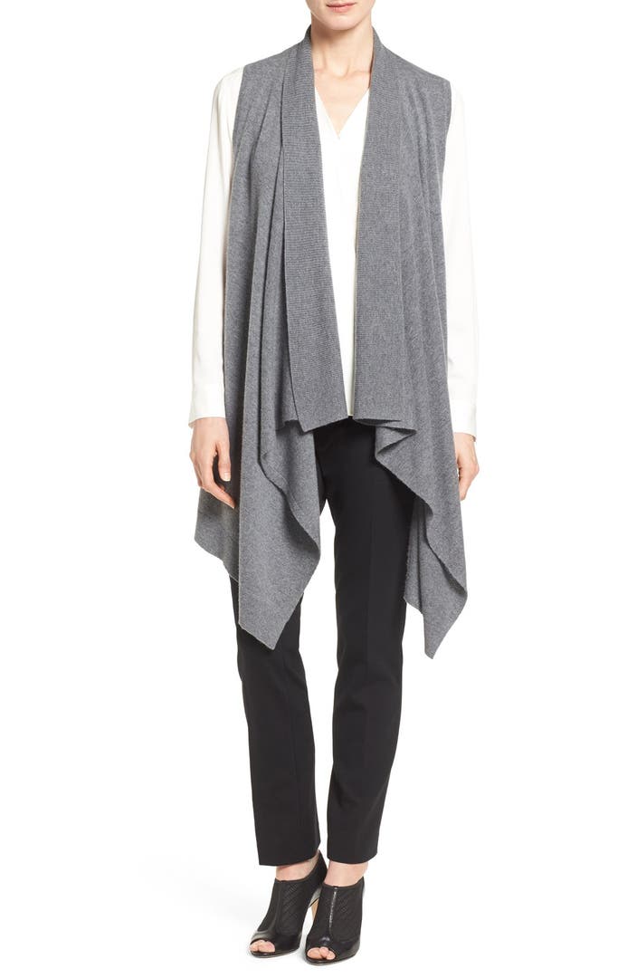 Halogen® Wool & Cashmere Drape Front Sweater Vest | Nordstrom