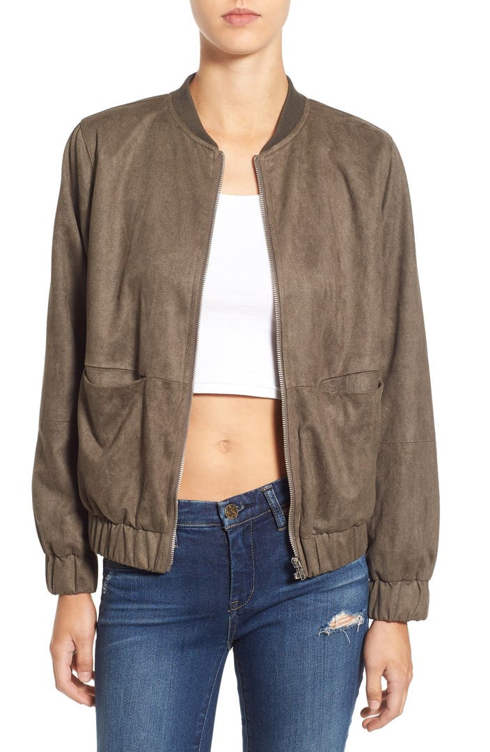 Missguided Faux Suede Bomber Jacket | Nordstrom