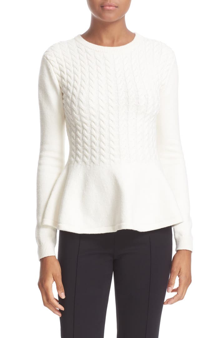 Ted Baker London 'Mereda' Cable Knit Peplum Sweater | Nordstrom