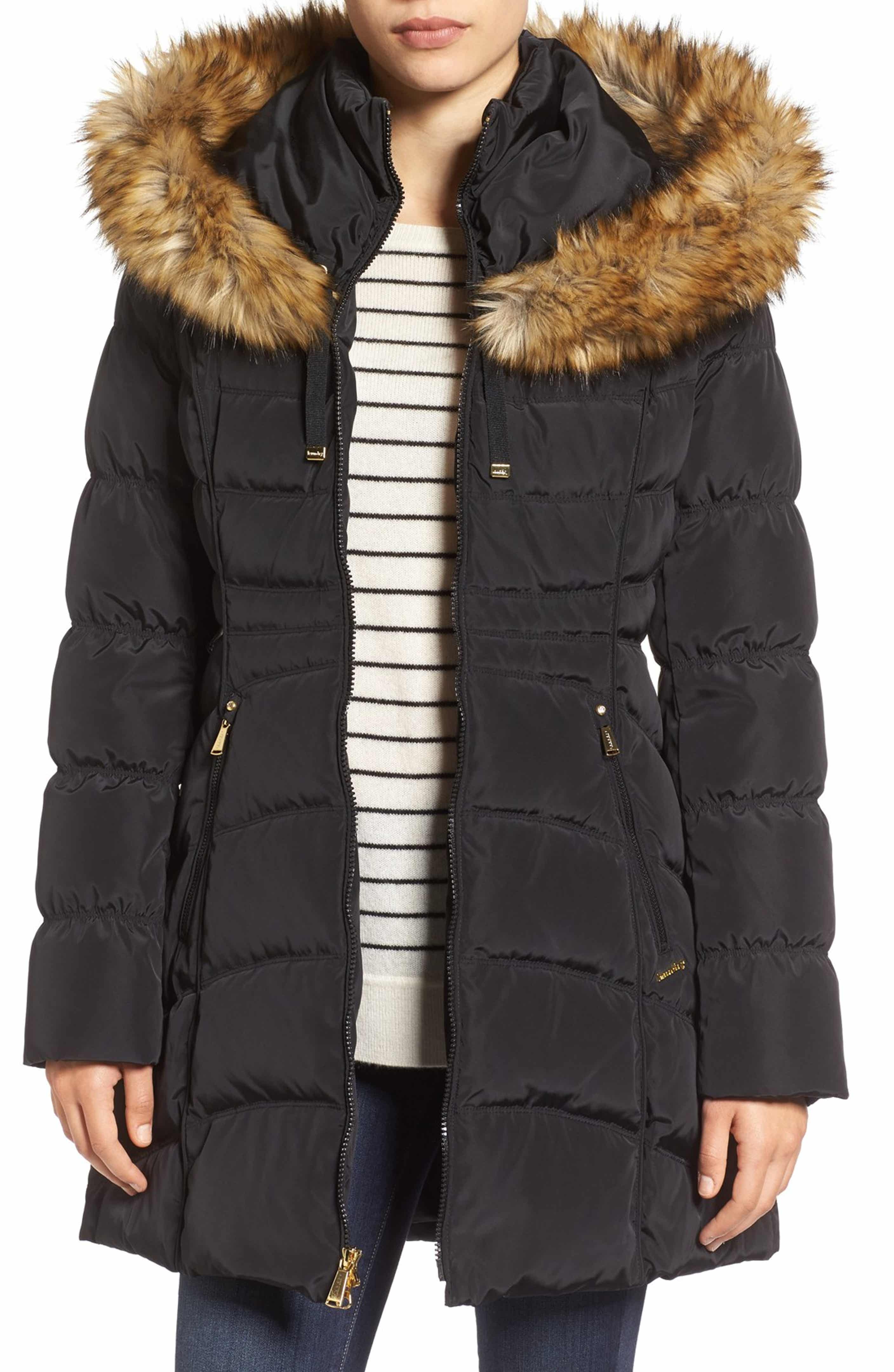 Laundry by Shelli Segal Hooded Down & Feather Fill Coat with Detachable ...