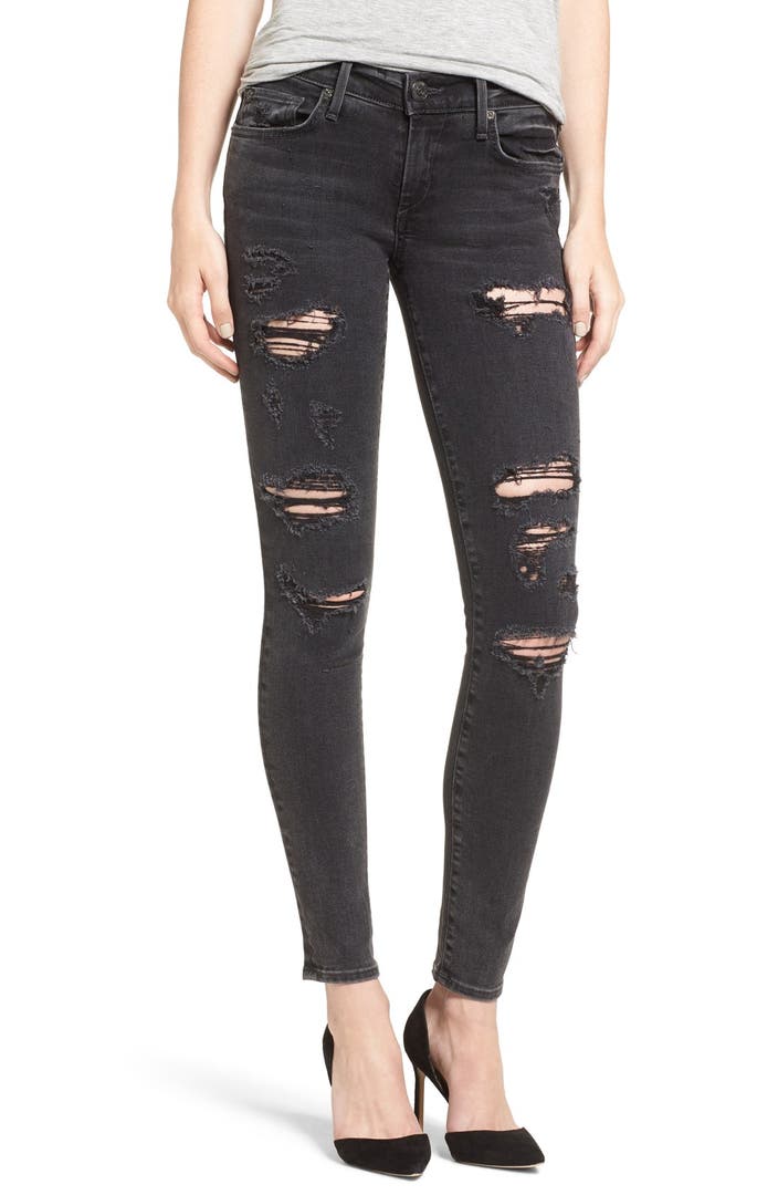 True Religion Brand Jeans 'Casey' Ripped Skinny Jeans (Smoke Stack ...