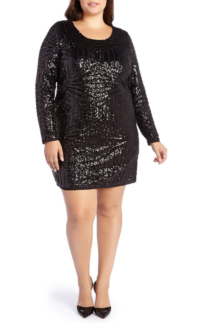 ADDITION ELLE LOVE AND LEGEND Sequin Mini Dress (Plus Size) | Nordstrom