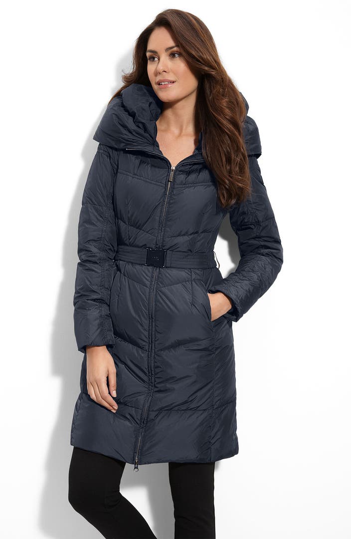 Add Down Three Quarter Length Chevron Quilted Down Jacket | Nordstrom