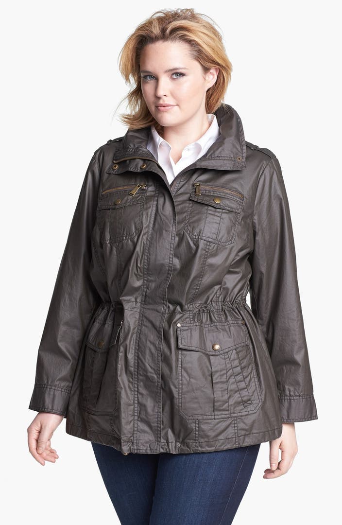MICHAEL Michael Kors Waxed Cotton Field Jacket (Plus Size) | Nordstrom