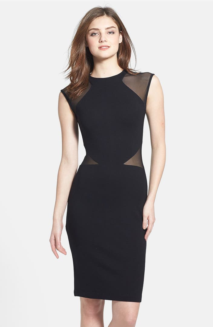 French Connection 'Viven' Mesh Paneled Sheath Dress | Nordstrom