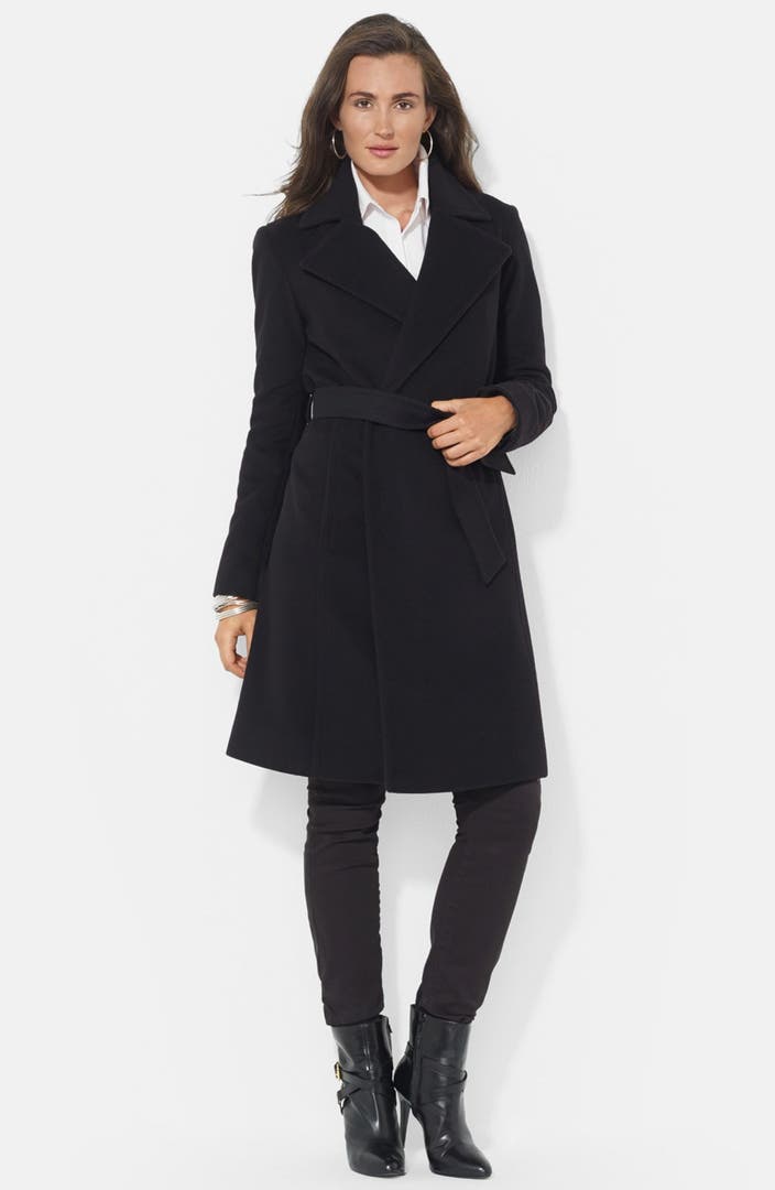 Lauren Ralph Lauren Wool Blend Wrap Coat (Regular & Petite) (Online
