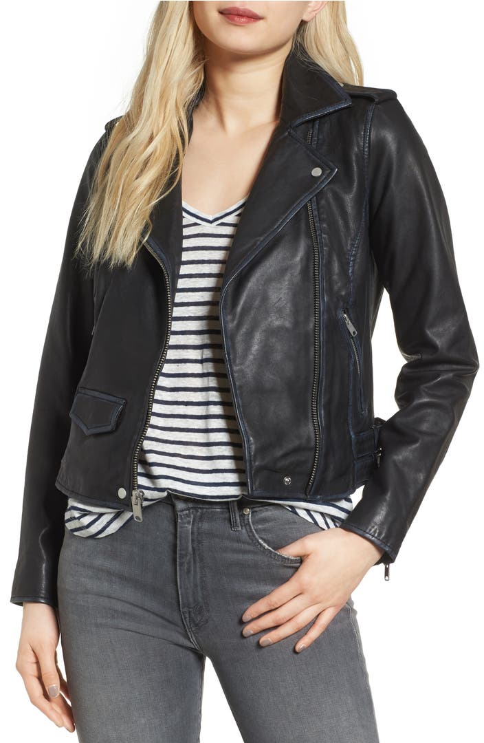 Andrew Marc Whitney Washed Leather Crop Jacket | Nordstrom