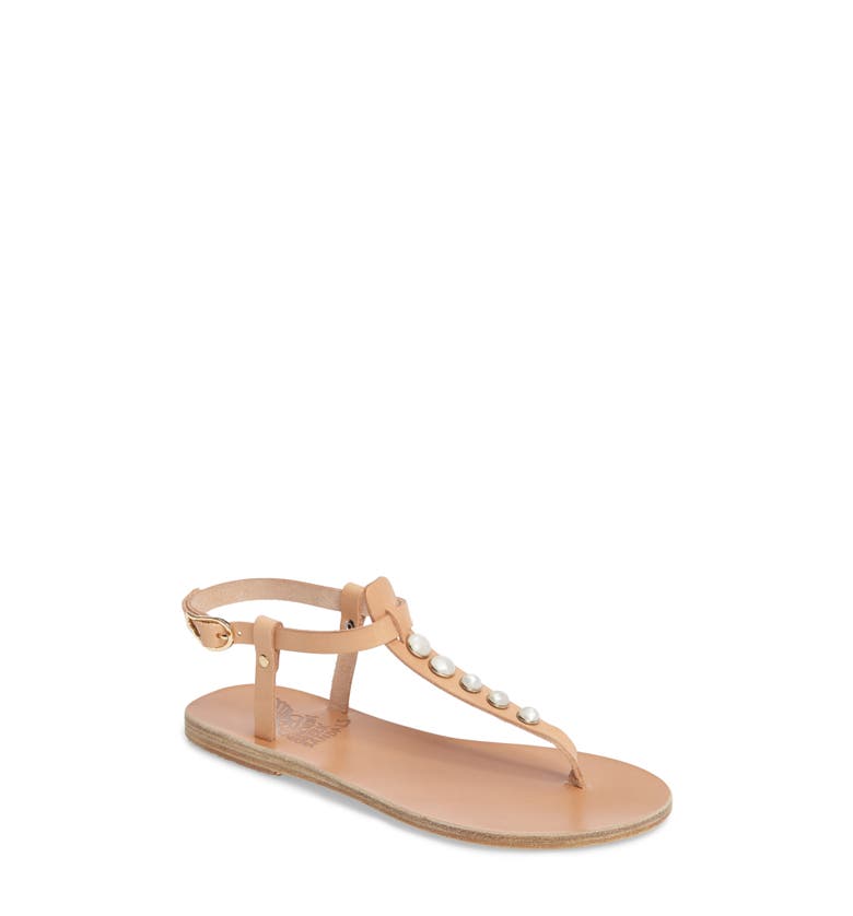 Ancient Greek Sandals Lito Imitation Pearl Embellished T-Strap Sandal ...