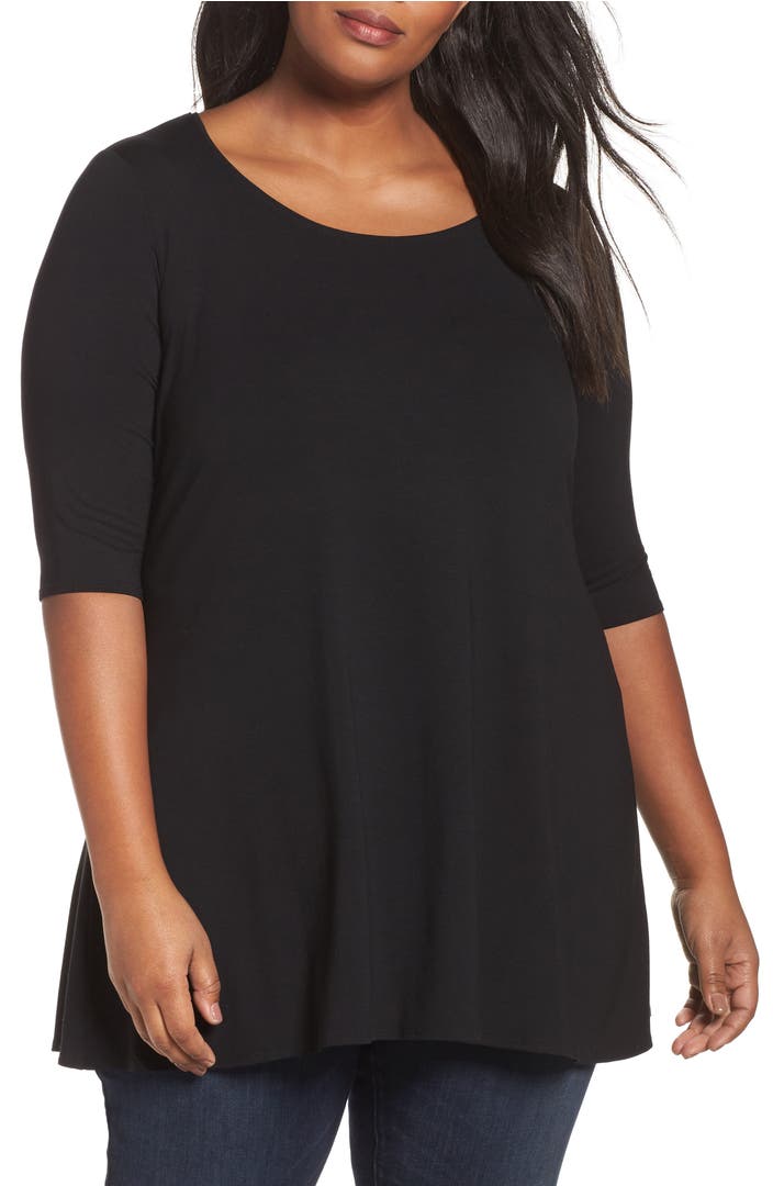 Eileen Fisher Scoop Neck Jersey Tunic (Plus Size) | Nordstrom