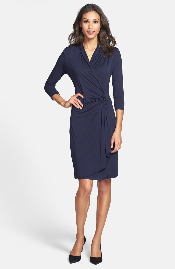 Karen Kane Cascade Faux Wrap Dress (Regular & Petite) | Nordstrom