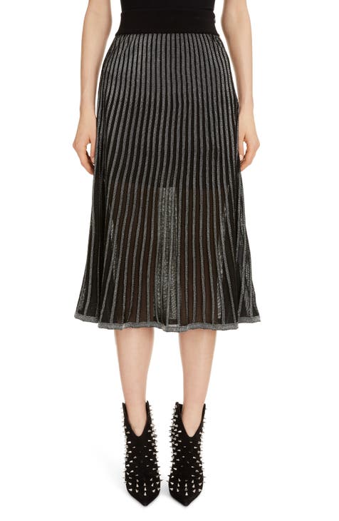 Metallic Pleated Skirt Nordstrom 4831