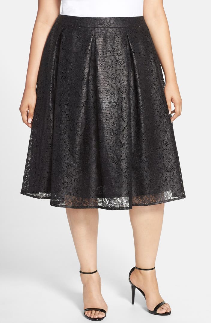 Sejour Lace A-Line Midi Skirt (Plus Size) | Nordstrom