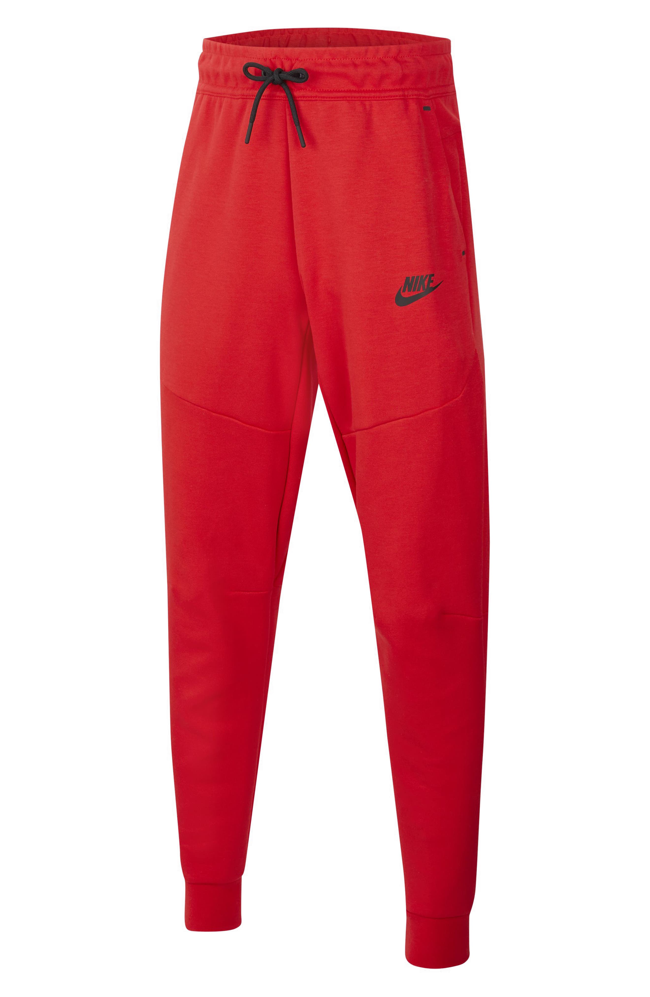 red nike trousers