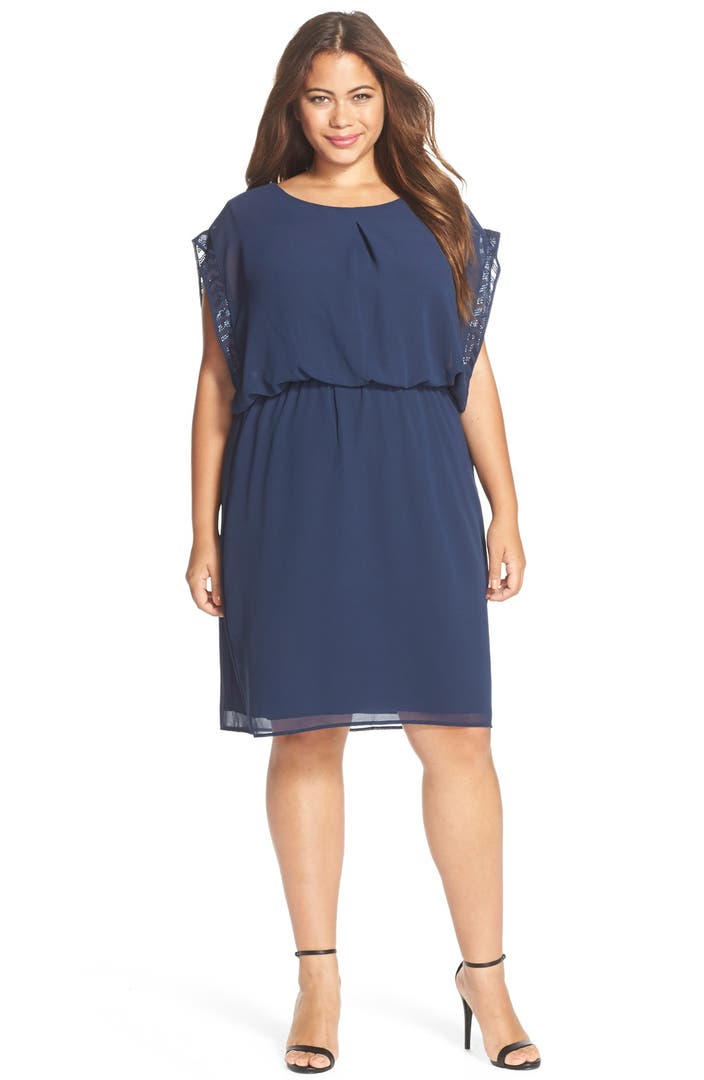 JUNAROSE Embellished Blouson Dress (Plus Size) | Nordstrom