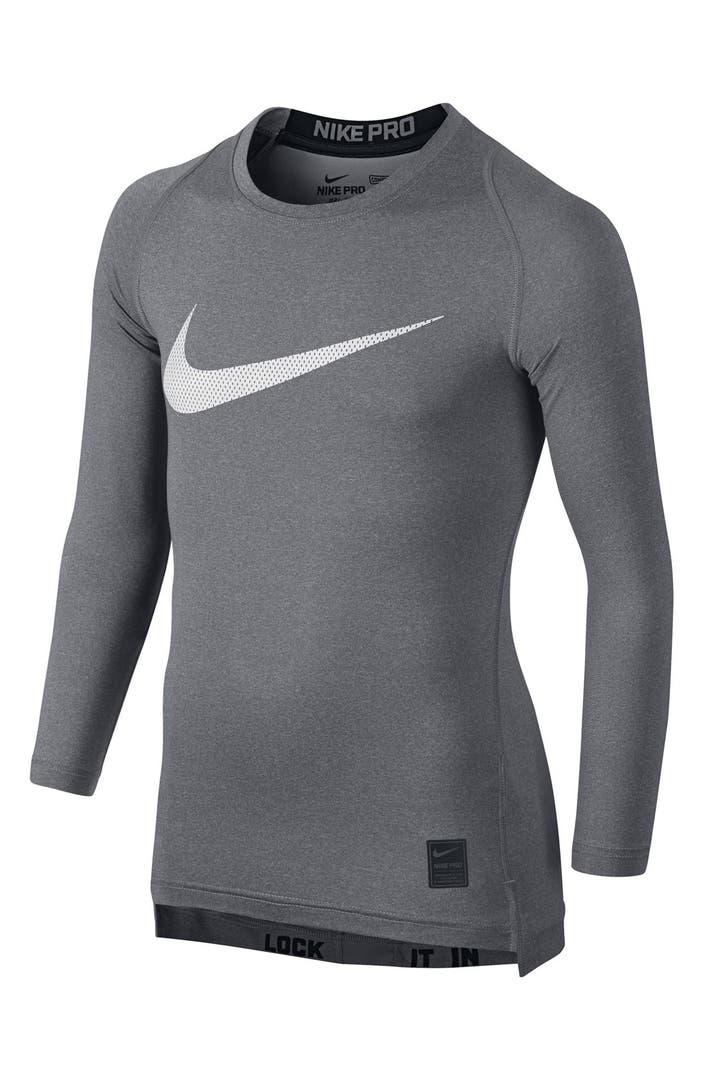 Nike 'Pro Combat Hypercool Compression HBR' Long Sleeve T-Shirt (Little ...
