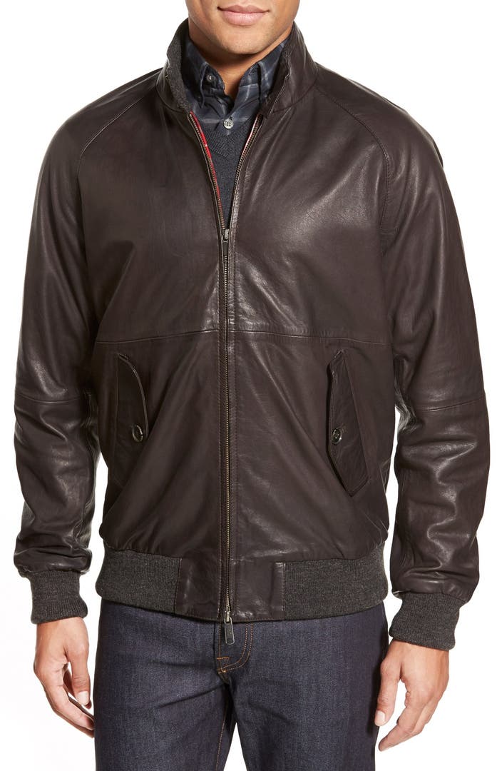 Baracuta 'G9' Leather Harrington Jacket | Nordstrom