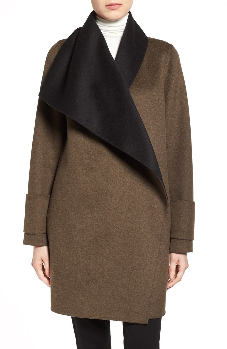Calvin Klein Double Face Drape Front Coat | Nordstrom