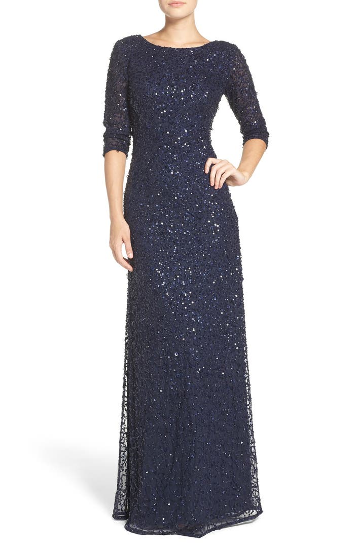 Adrianna Papell Sequin Mesh Gown | Nordstrom