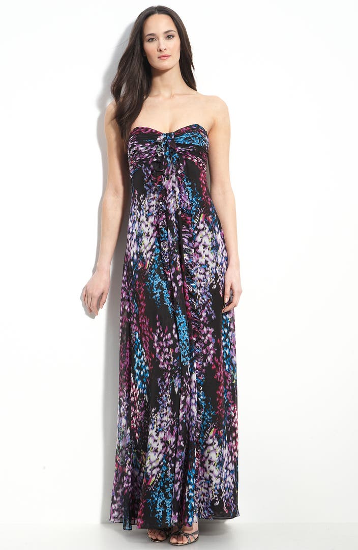 Laundry by Shelli Segal Strapless Silk Maxi Dress | Nordstrom