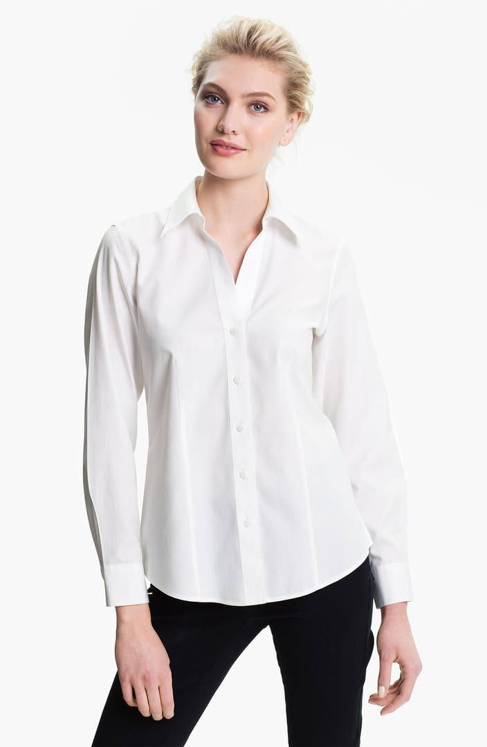 Foxcroft Non-Iron Fitted Shirt (Regular & Petite) | Nordstrom