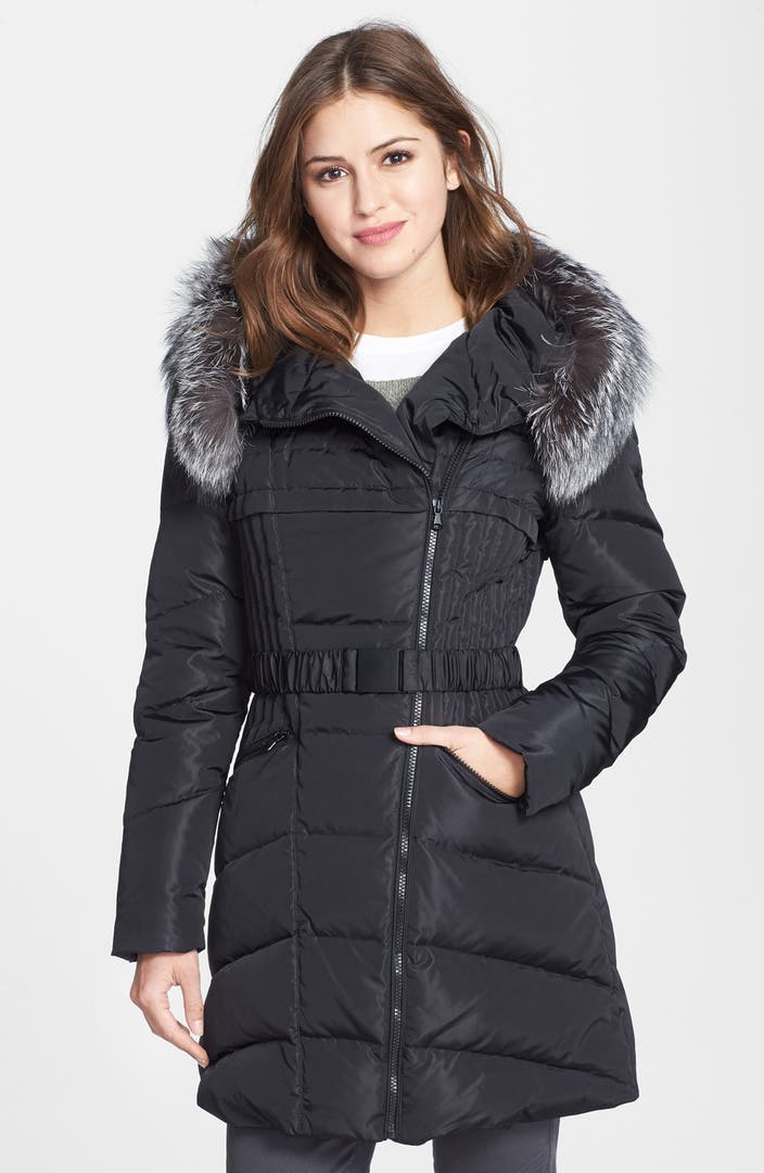 1 Madison Genuine Fox Fur Trim Hooded Down & Feather Coat | Nordstrom