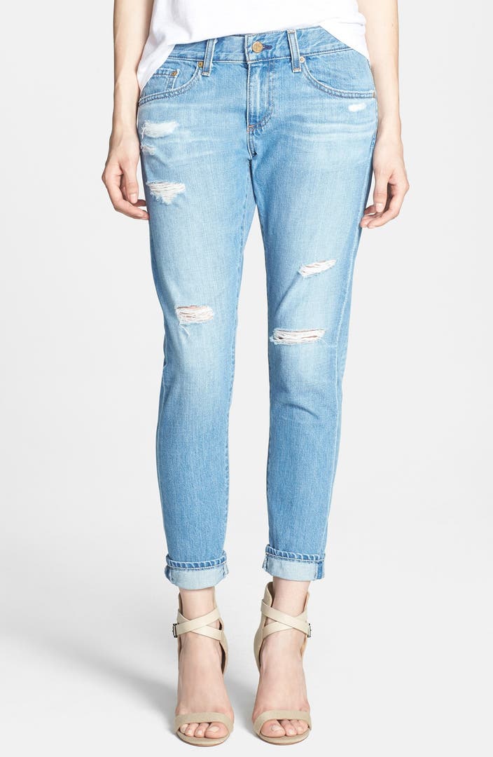 AG 'Nikki' Deconstructed Relaxed Skinny Crop Jeans (17 Years Lifted ...