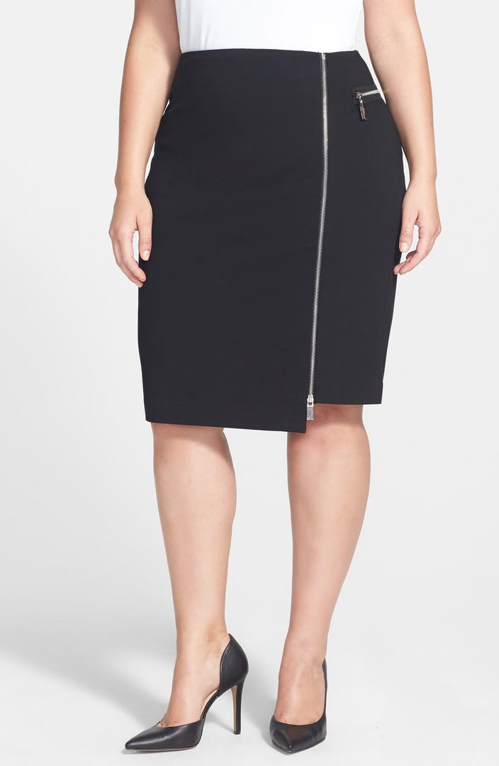Vince Camuto Asymmetrical Zip Skirt (Plus Size) | Nordstrom