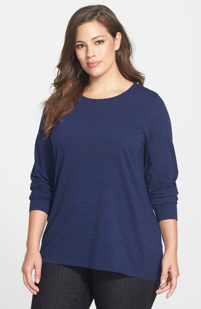 Sejour Stripe Jersey Tee (Plus Size) | Nordstrom