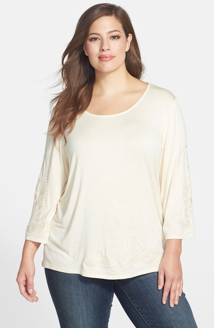 Forgotten Grace Embroidered Knit Top (Plus Size) | Nordstrom