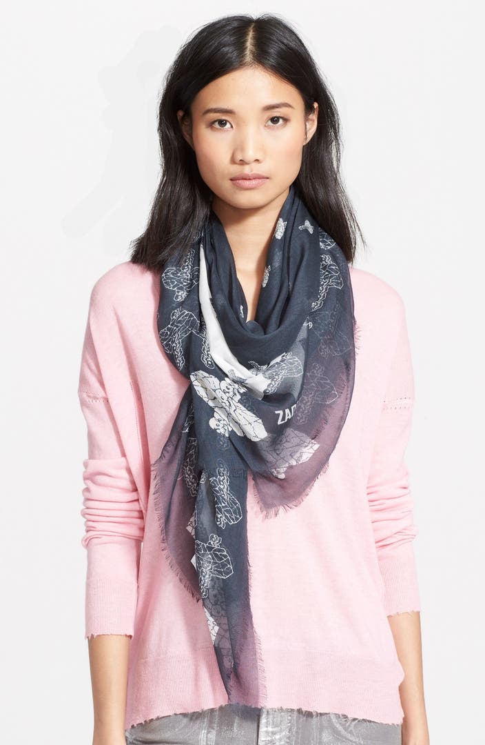 Zadig & Voltaire 'Kerry' Stone Skull Print Modal Scarf | Nordstrom