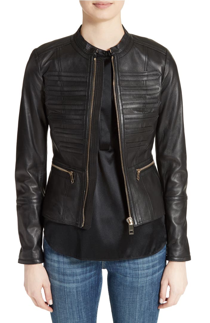 Burberry Hepford Lambskin Leather Jacket | Nordstrom