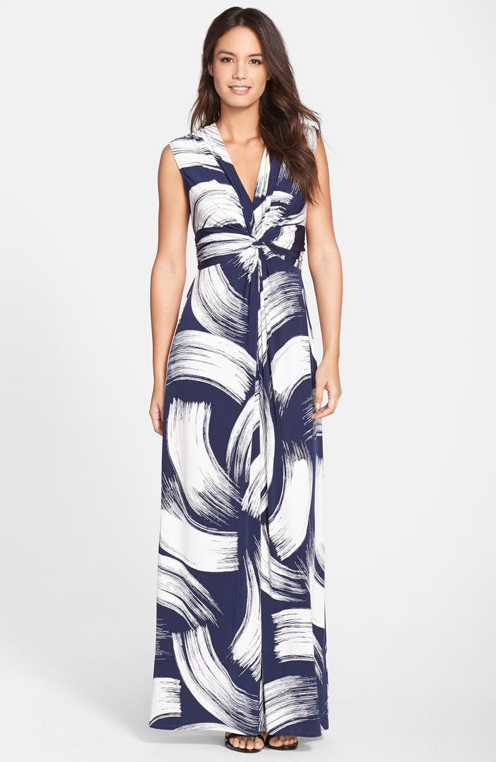 Eliza J Brush Print Jersey Maxi Dress | Nordstrom