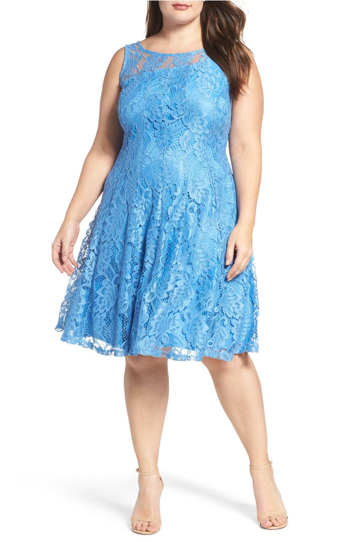 Gabby Skye Lace Fit & Flare Dress (Plus Size) | Nordstrom