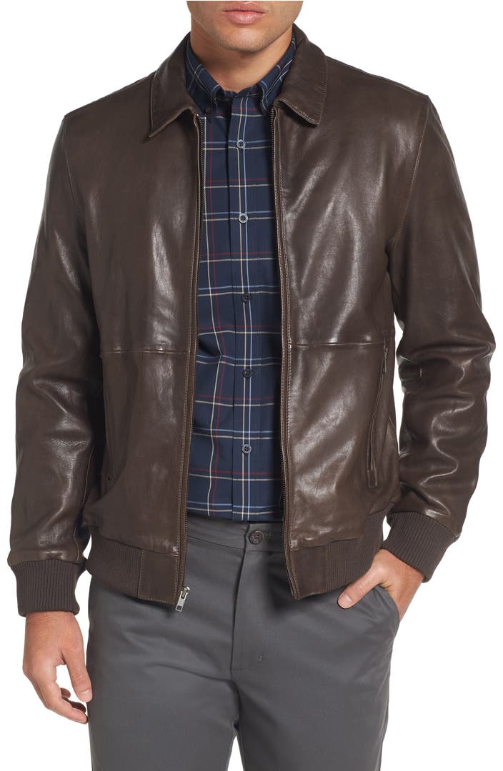 Nordstrom Men's Shop Leather Bomber Jacket | Nordstrom