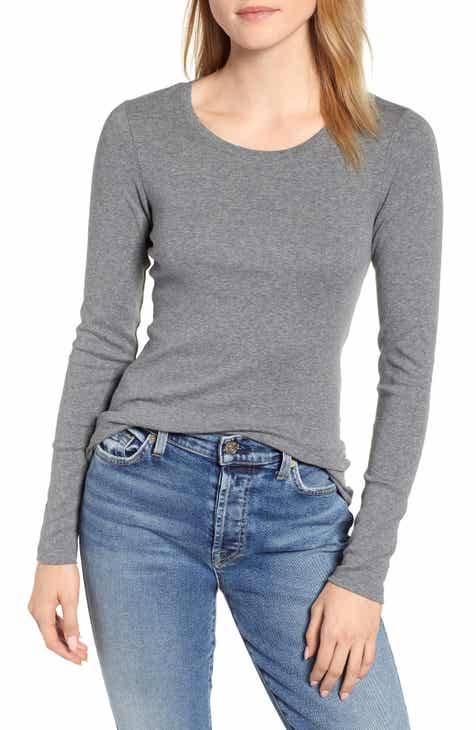 Women's Grey Tops, Blouses & Tees | Nordstrom